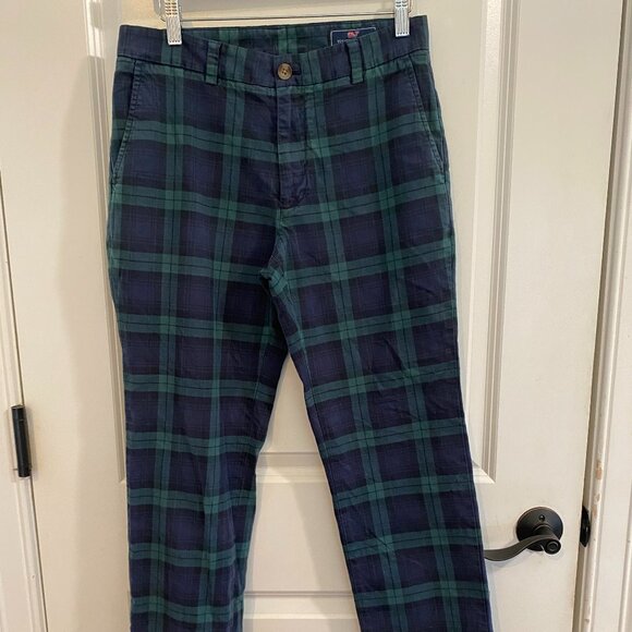 Vineyard Vines Other - Vineyard Vines Breaker Pants Chinos Tartan Plaid Green Blue Mens